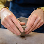 Rebecca Brown working in her studio 2019